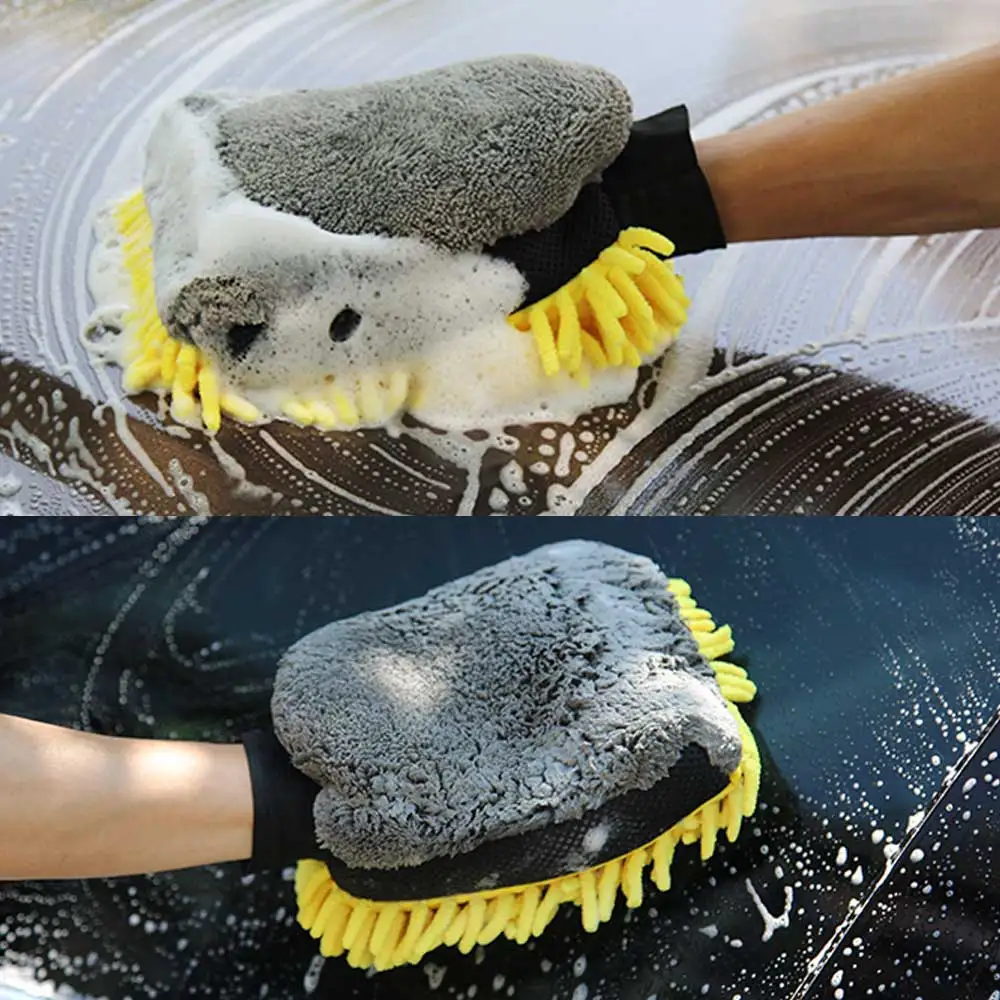 Detailing Brush Set - Car Wash Glove Coral Mitt Soft