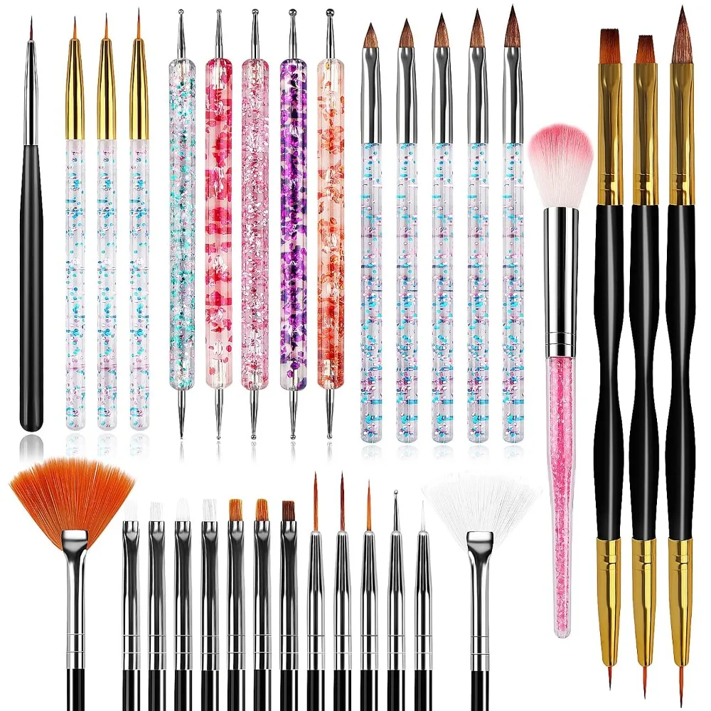 32pcs Nail Art Brushes, Acryli - Detailing Brush Set 评论和价格