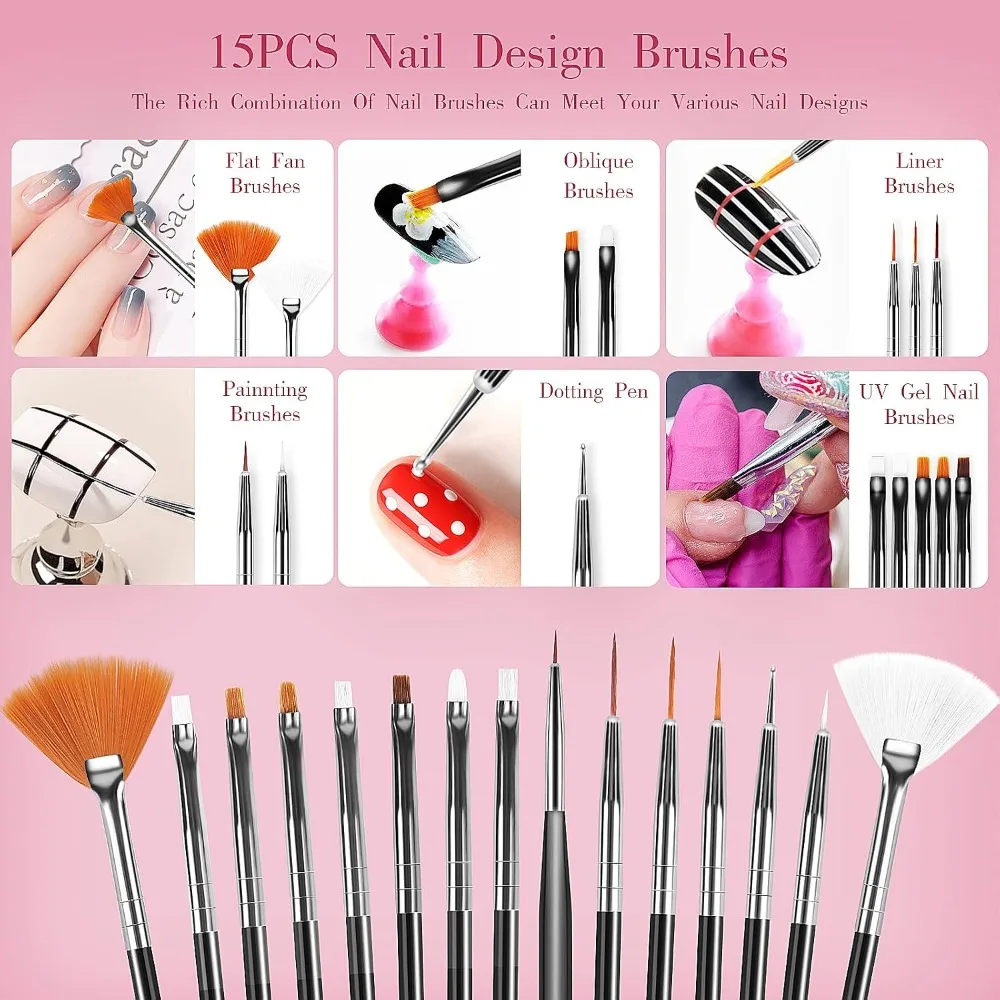 32pcs Nail Art Brushes, Acryli - Detailing Brush Set 评论和价格